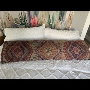 Kilim Authentic Turkish Pillow Cover 12x48 Red, Beige, Blue, Geometric